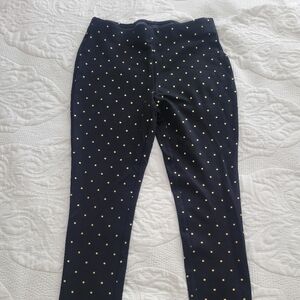 Chico's Size 0 Navy Polka Dot  Leggings ,brand New (No Tag)